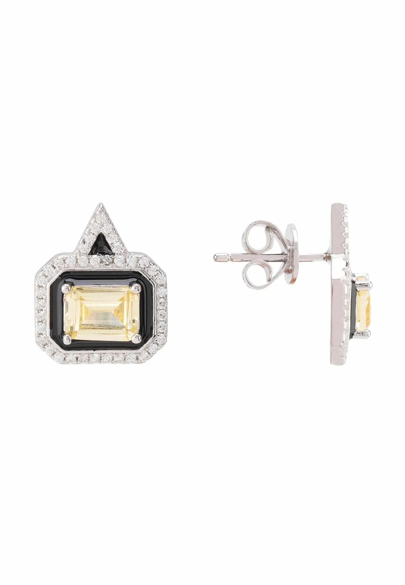 Art Deco Stud Earrings Silver