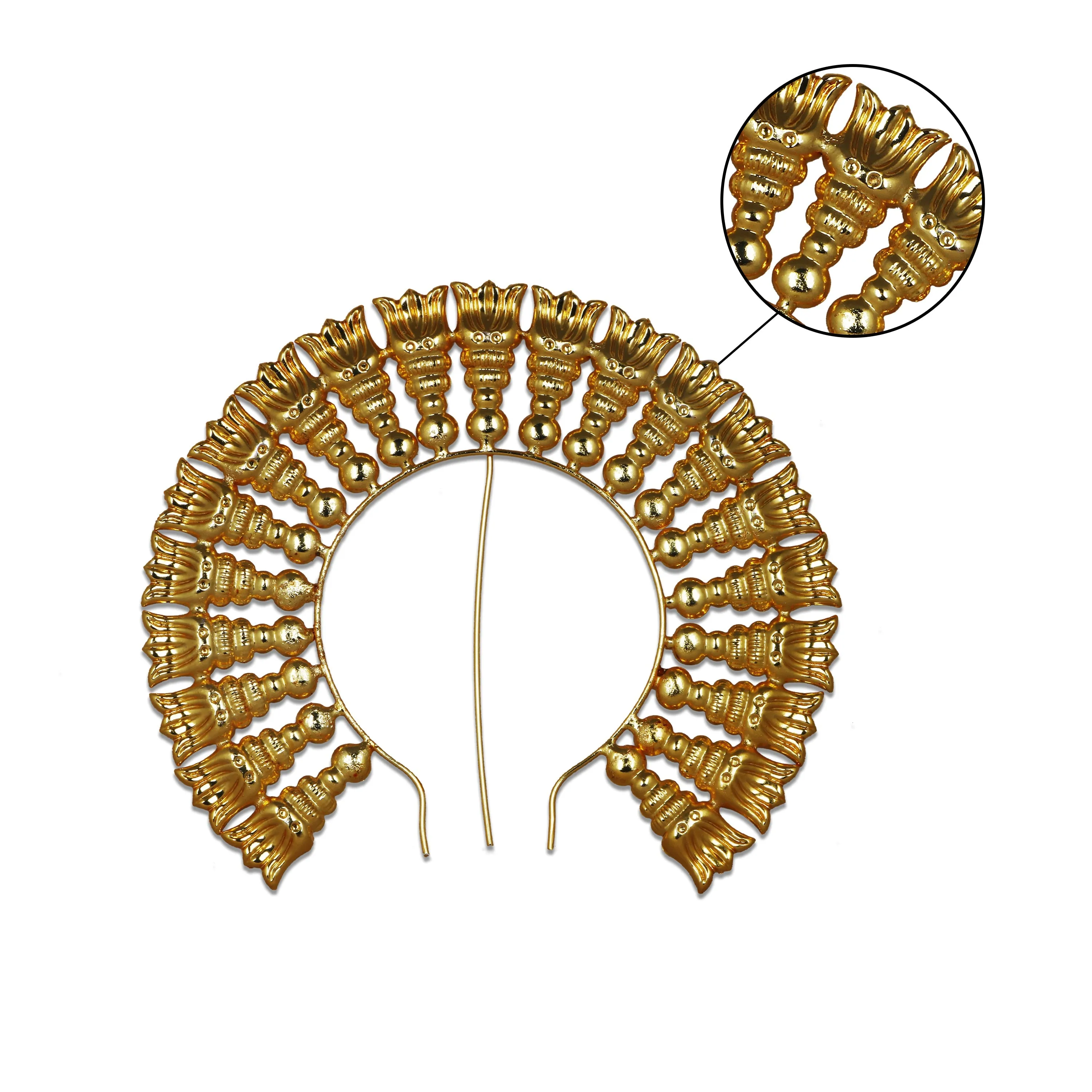 Artificial Flower Arch - 6 x 7.25 Inch | Gold Polish Flower Arch/ Deity Jewellery/ Jewellery for Deity