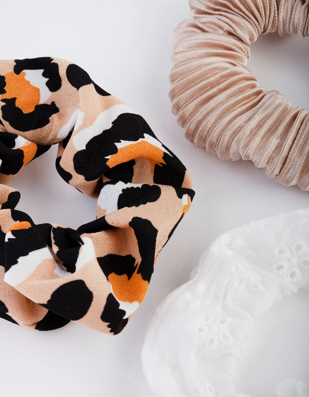 Assorted Neutral Scrunchie 3 Pack