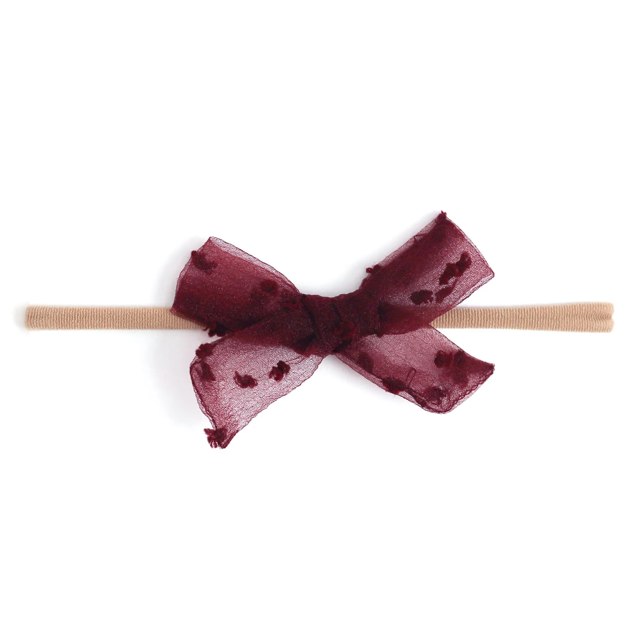 Baby Bow - Burgundy Sheer Dot