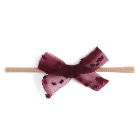 Baby Bow - Burgundy Sheer Dot