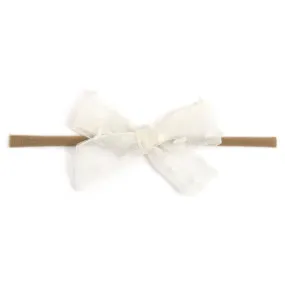 Baby Bow - Ivory Sheer Dot