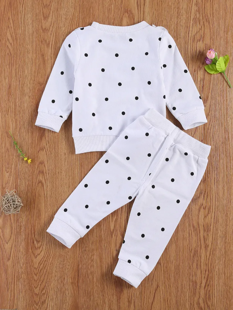 Baby Petite Polka Dot Long Sleeve Crew Neck and Legging Set