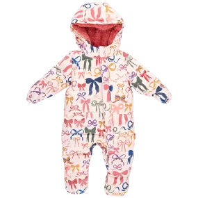 Baby Snowsuit - Bows on Bows Pink