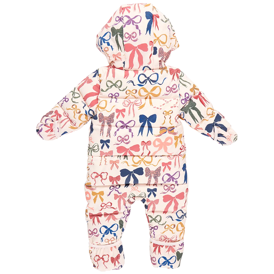 Baby Snowsuit - Bows on Bows Pink