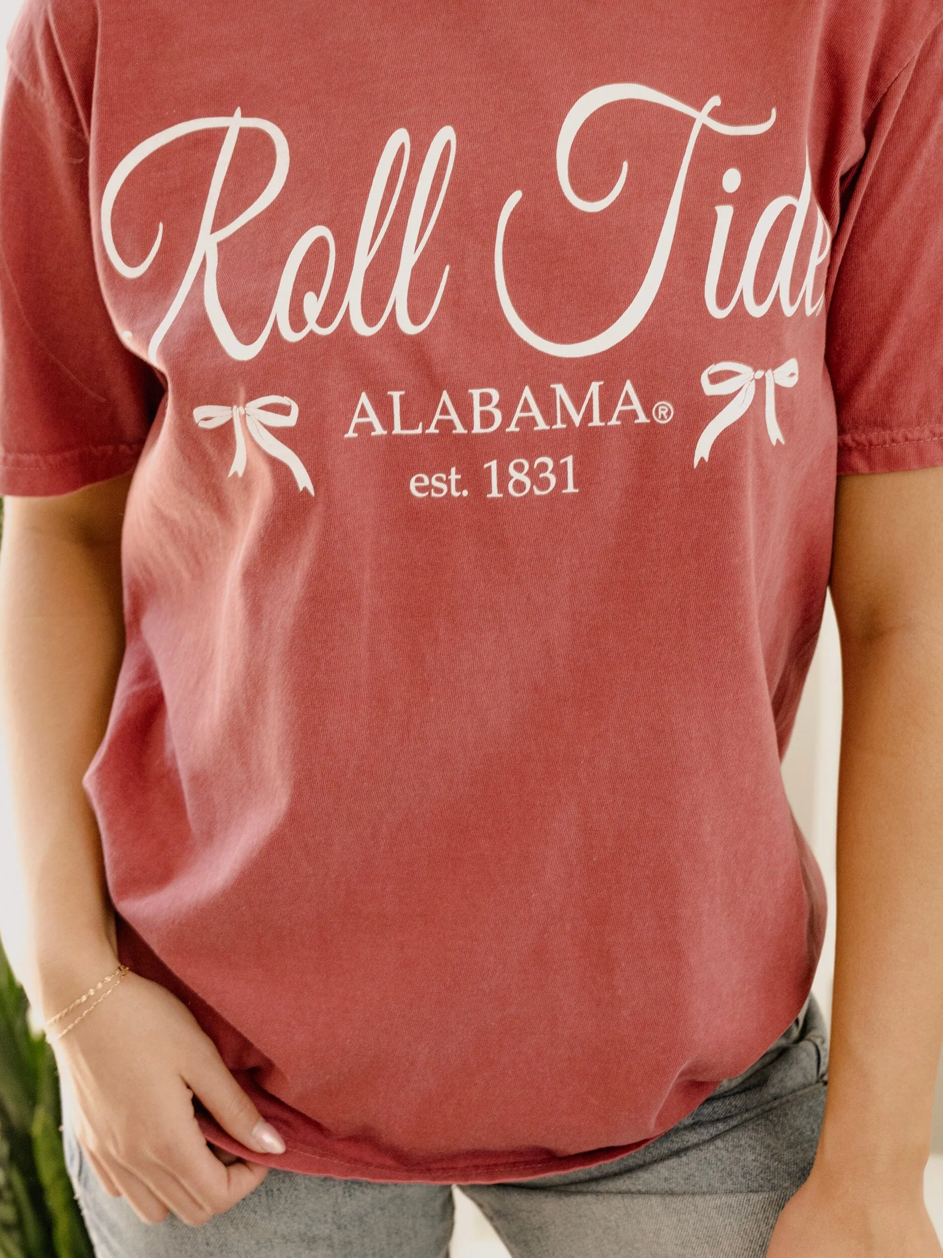 Bama Established Bows Crimson Tee