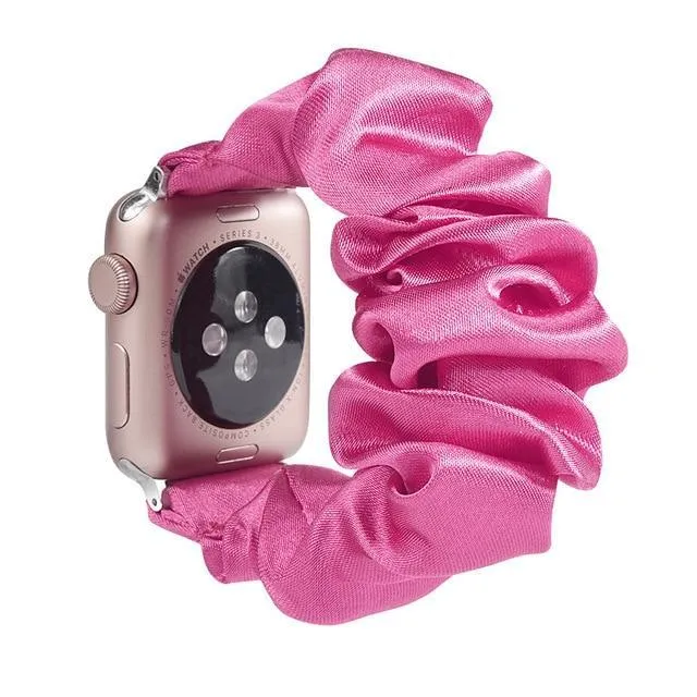 Bling shiny glitter pink striped, Apple watch 7 6 5 Elastic Watchbands