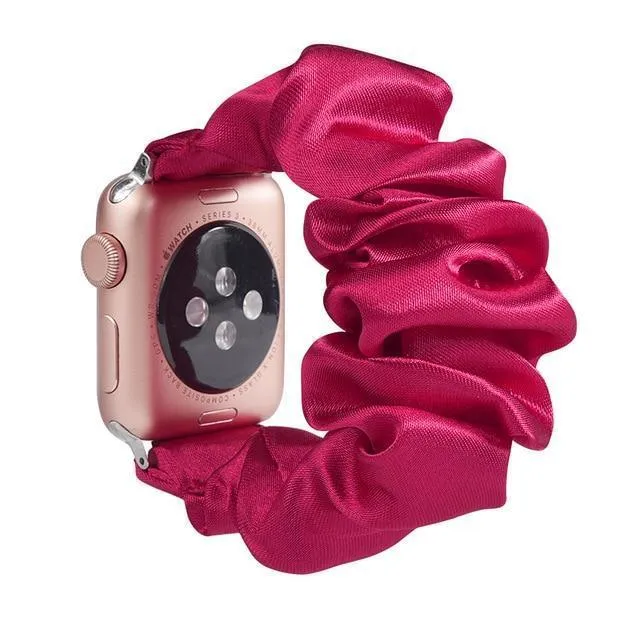 Bling shiny glitter pink striped, Apple watch 7 6 5 Elastic Watchbands