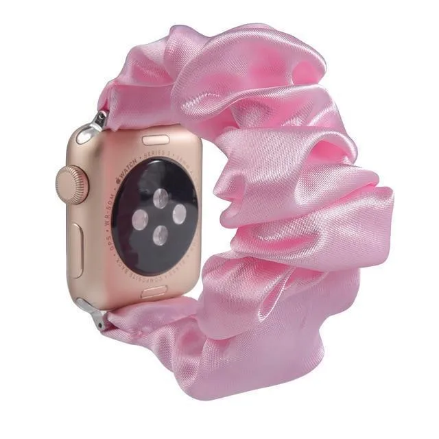 Bling shiny glitter pink striped, Apple watch 7 6 5 Elastic Watchbands