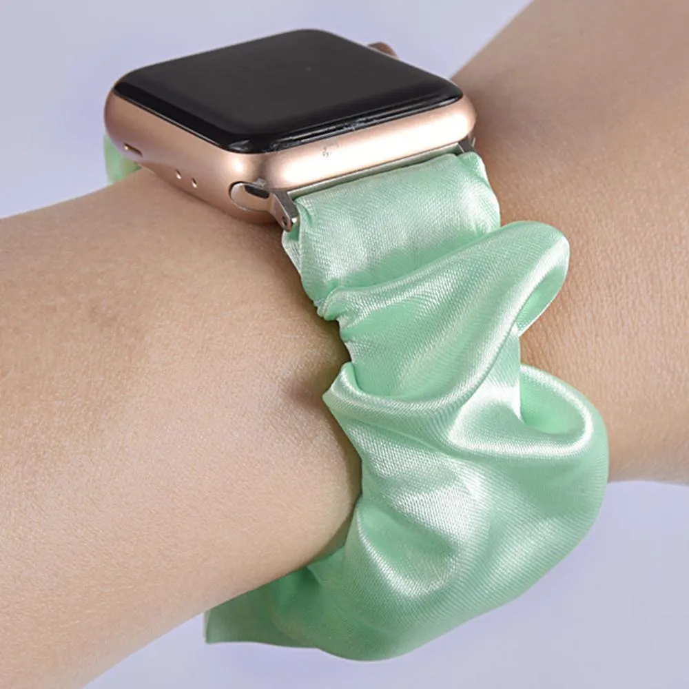 Bling shiny glitter pink striped, Apple watch 7 6 5 Elastic Watchbands