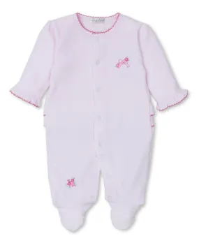 Blooming Bows Velour Footie