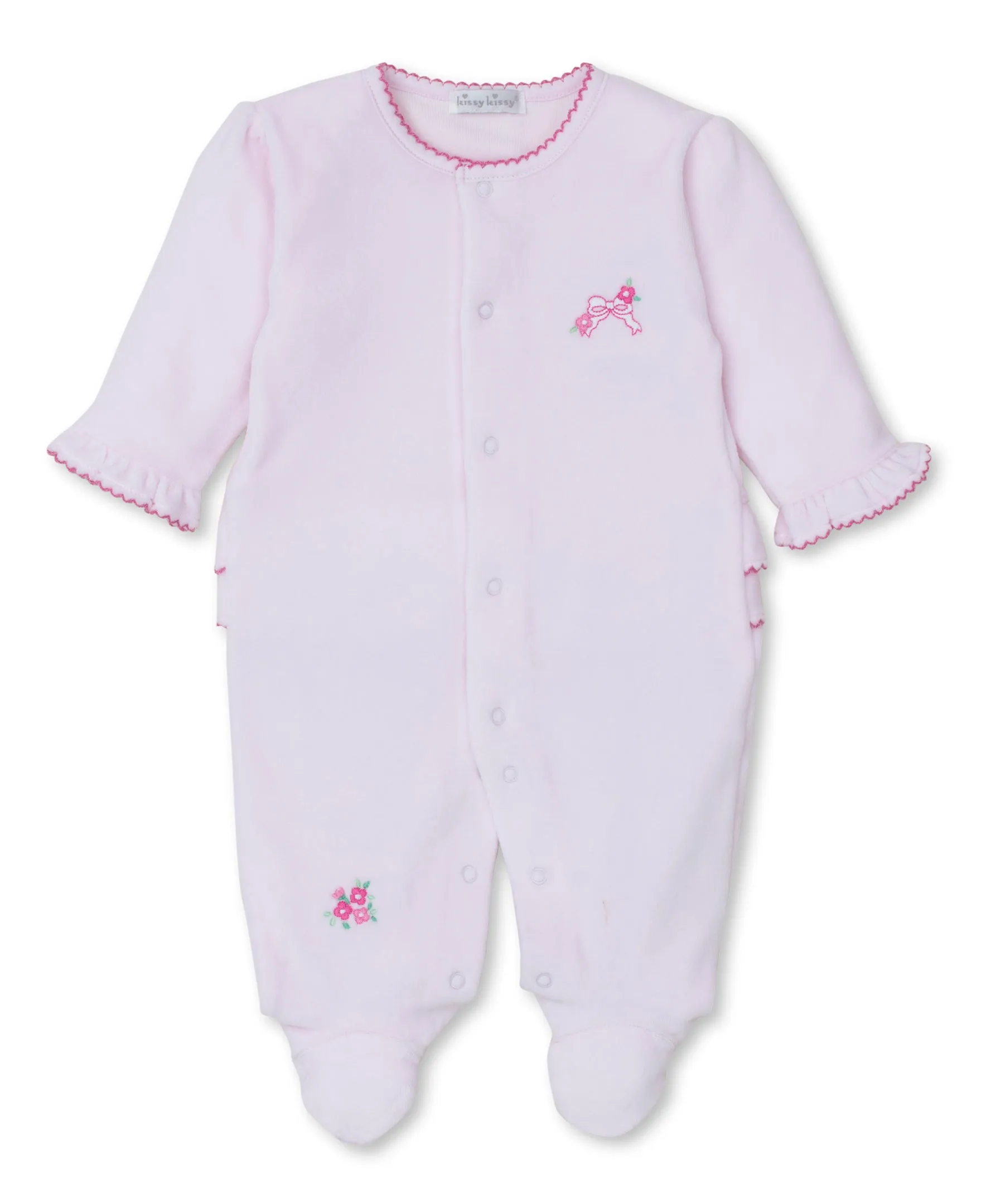 Blooming Bows Velour Footie
