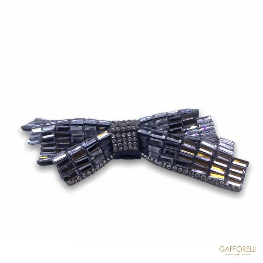 Bow Brooch with Different Sizes of Glitter A364 - Gafforelli Srl