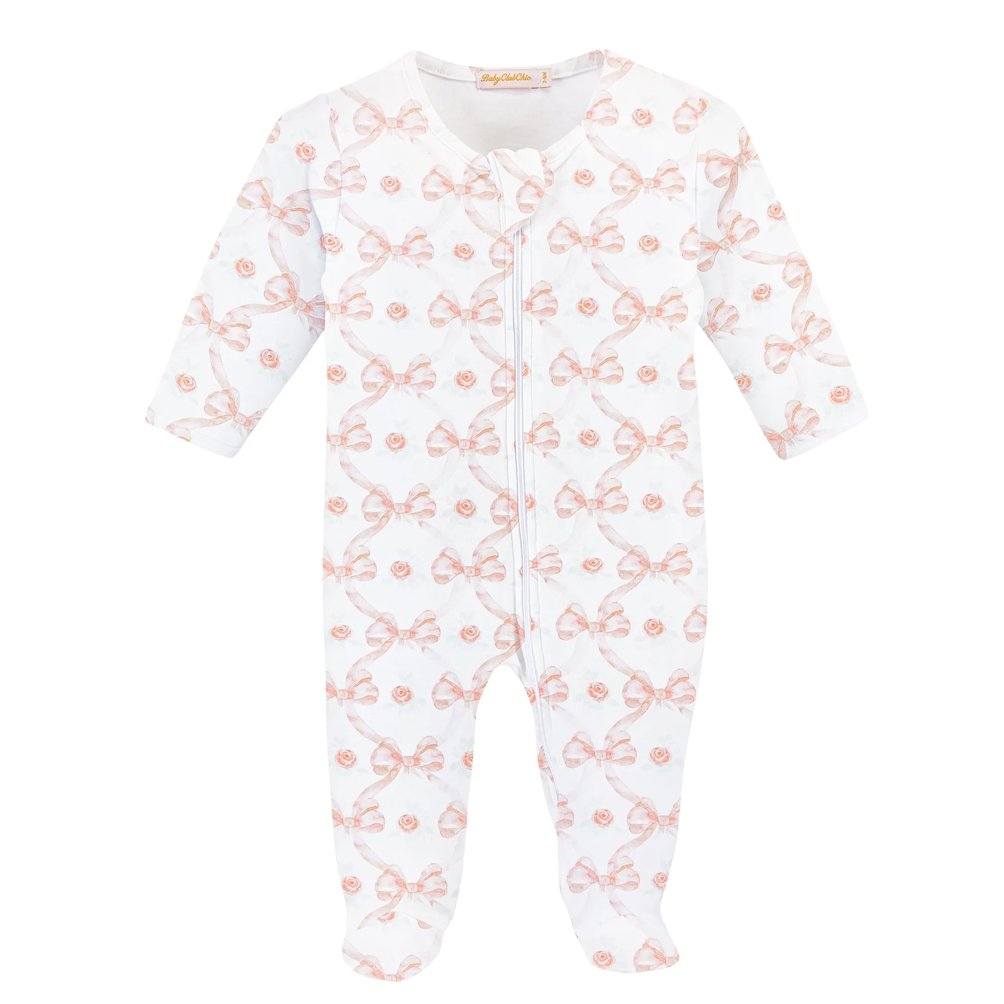 Bows and Roses Zip Footie