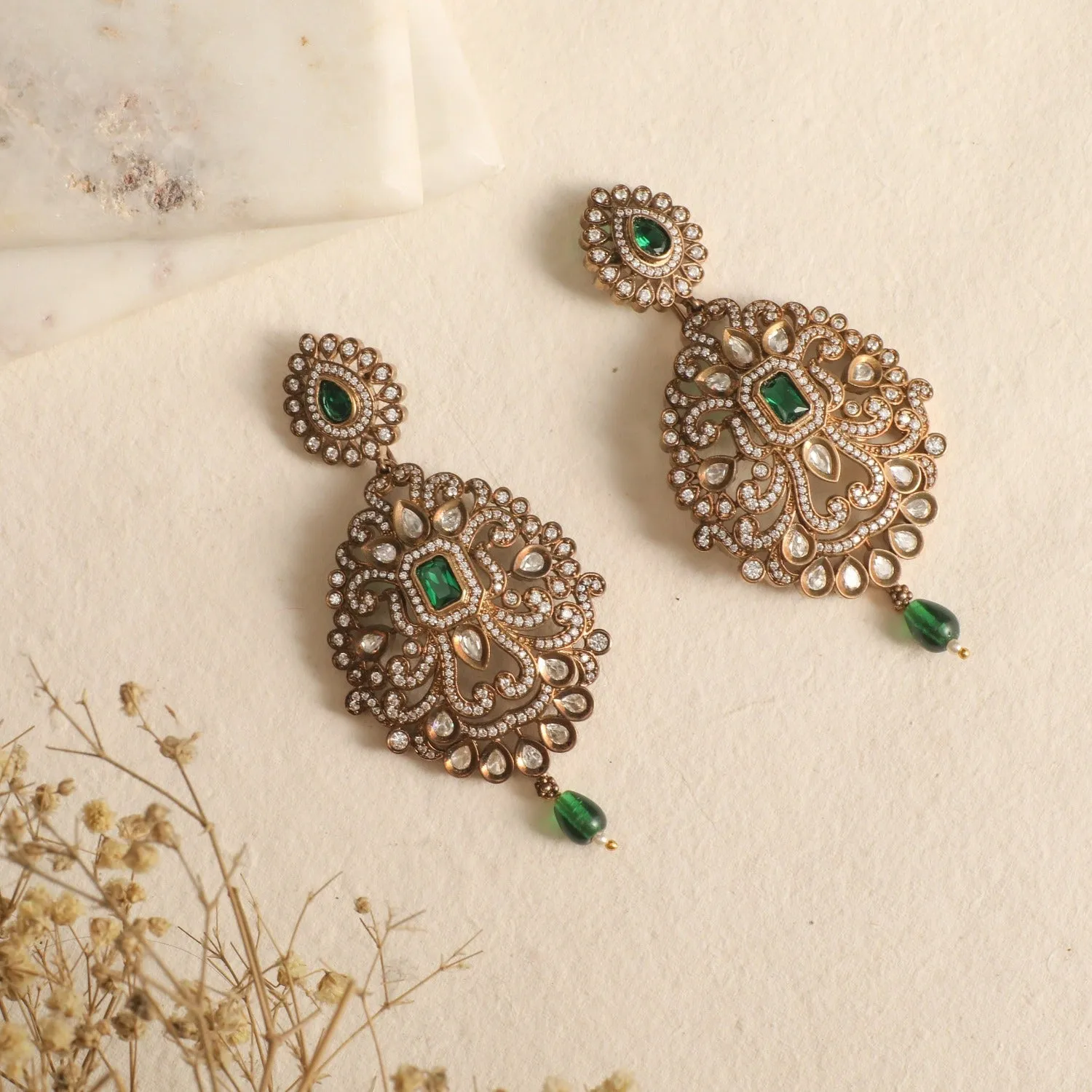 Briar Nakshatra CZ Chandelier Earrings