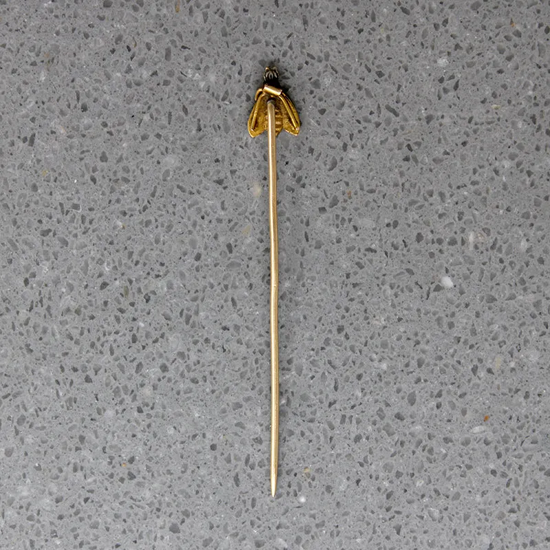 Busy Little Bee Gold & Pearl Stick Pin