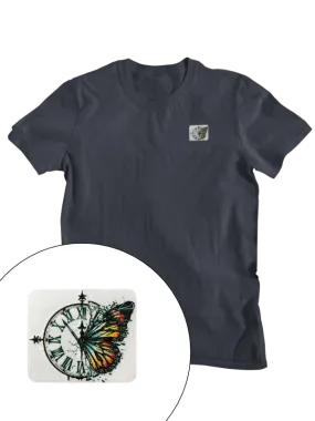 Butterfly Art - Tee - Navy Blue