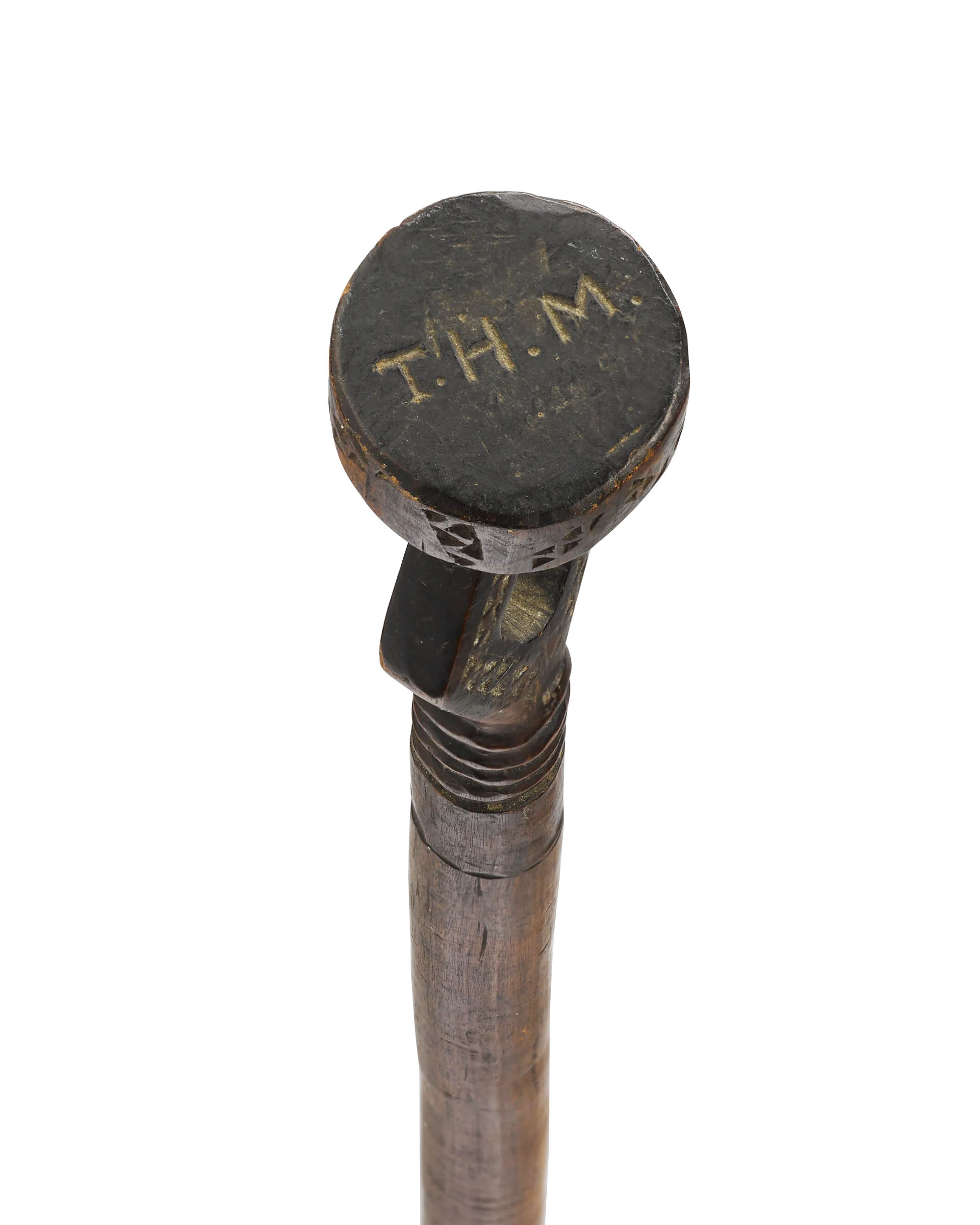 Carved Diamond Folk Art Cane