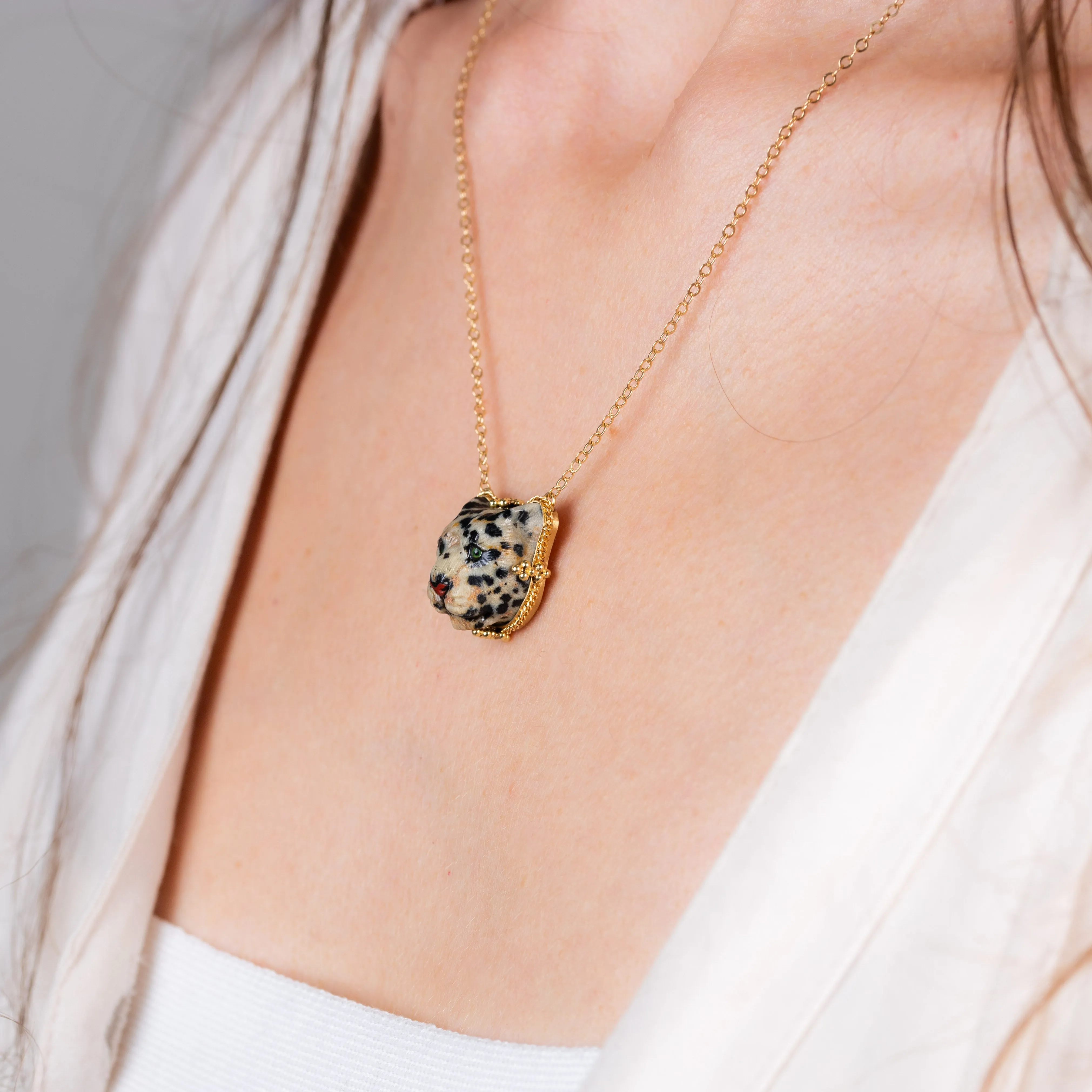 Carved Leopard Necklace