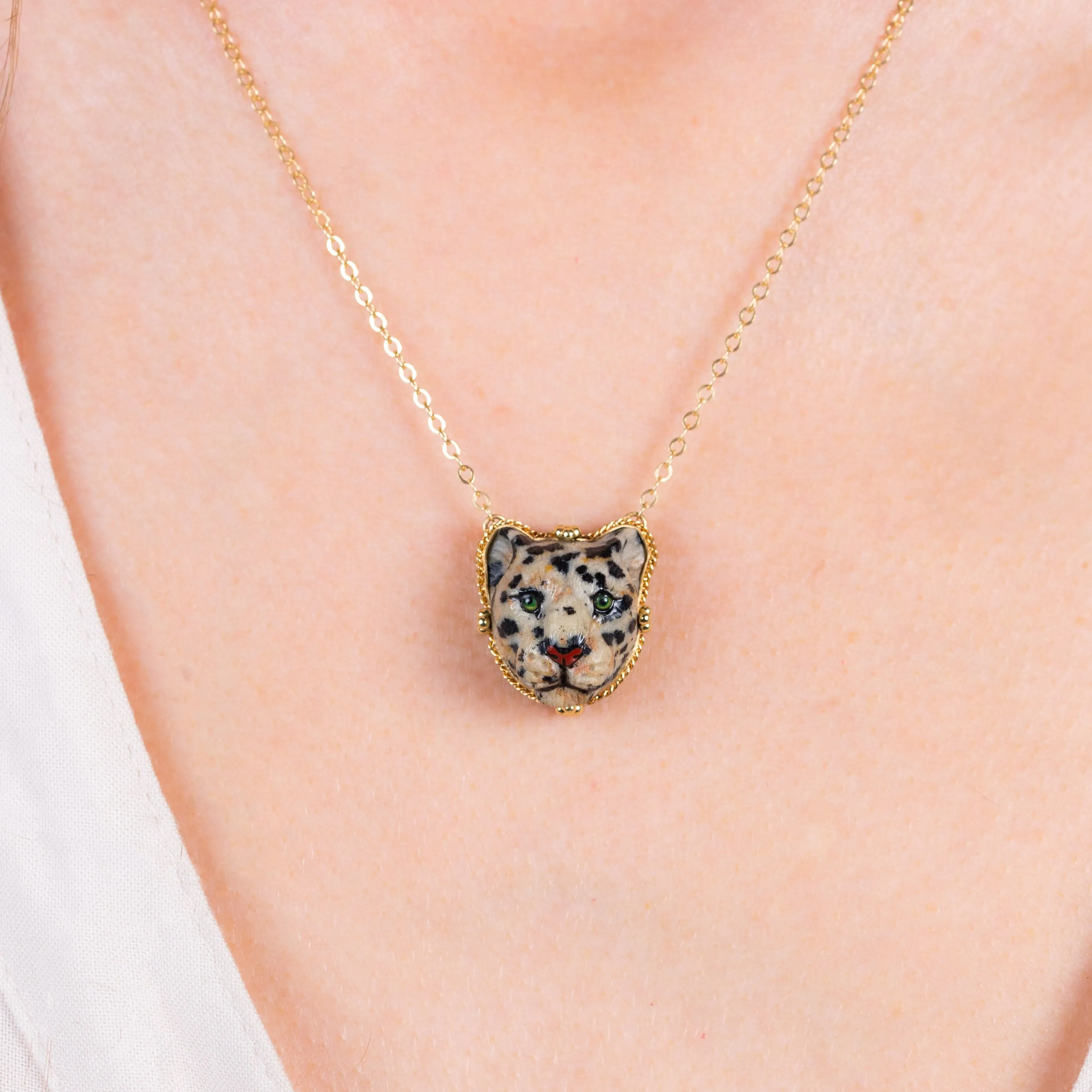 Carved Leopard Necklace