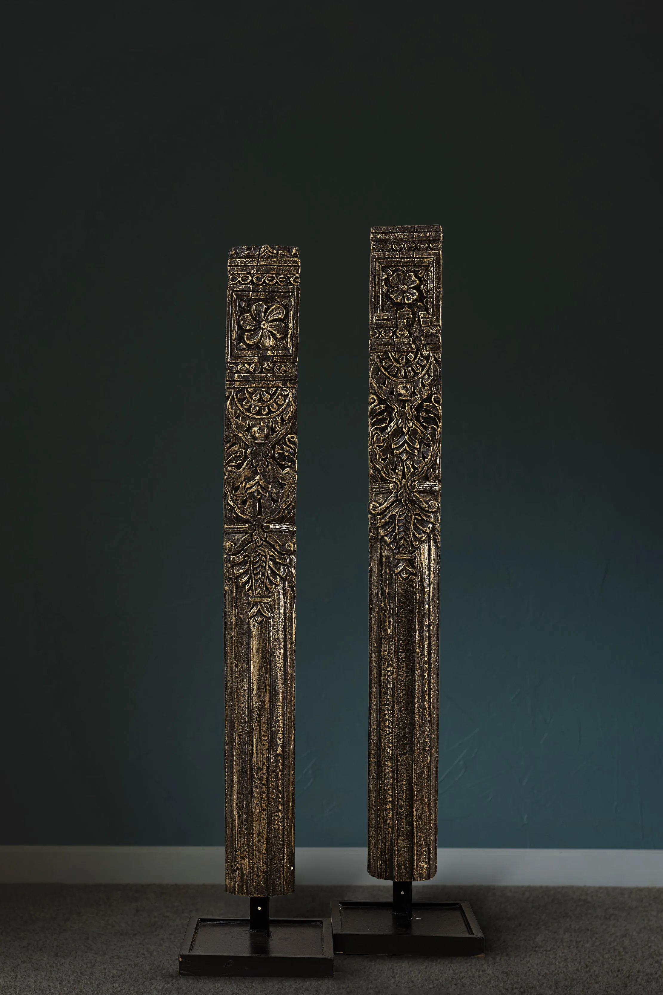 Carved  Vintage Pillar  on a Stand : Stambh 1 (  Sold individually)