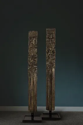 Carved  Vintage Pillar  on a Stand : Stambh 1 (  Sold individually)