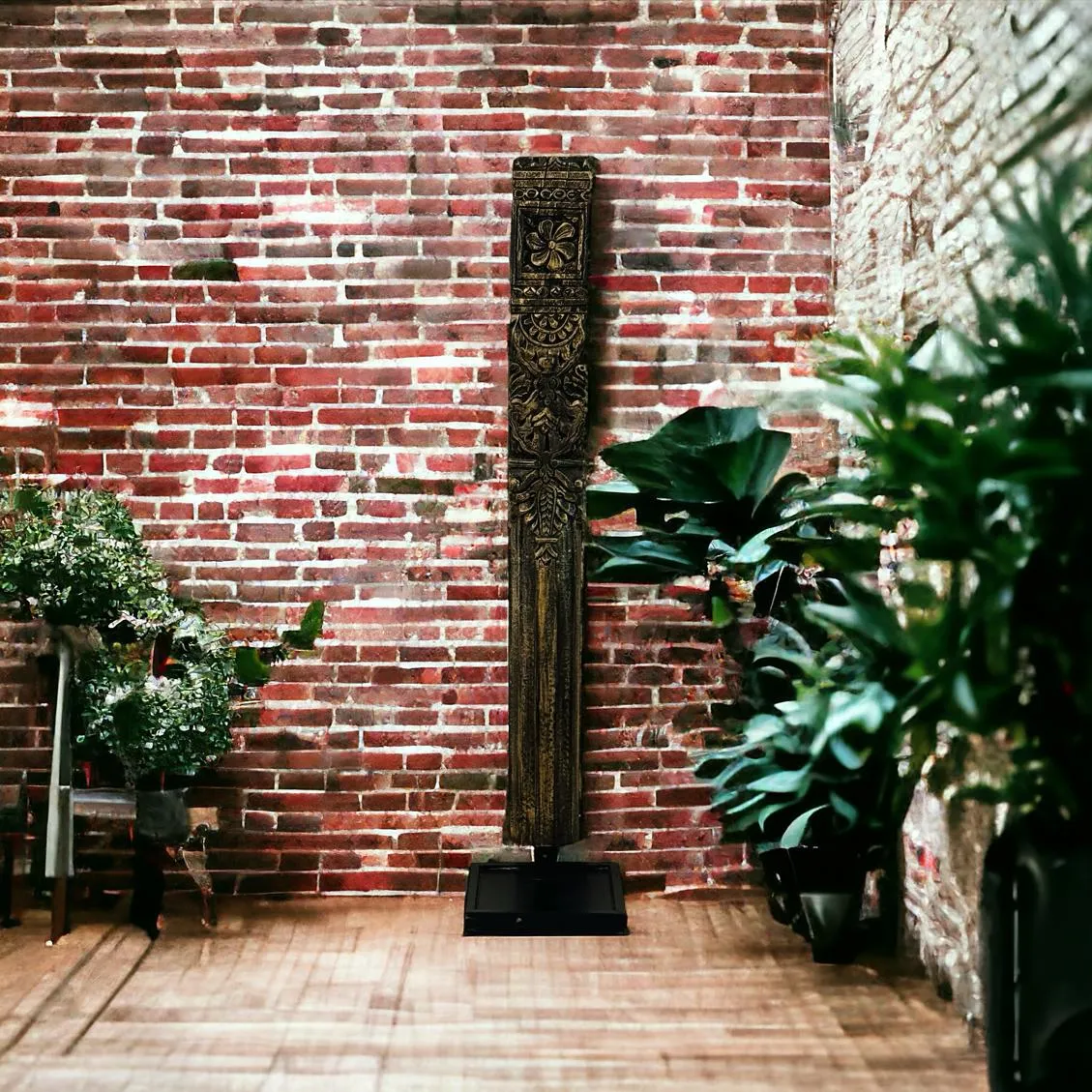 Carved  Vintage Pillar  on a Stand : Stambh 1 (  Sold individually)