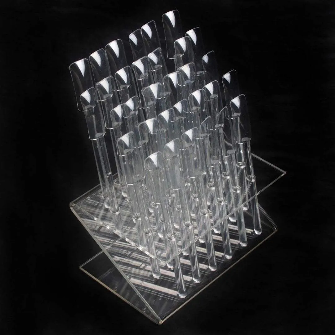 Clear Tips Pop Sticks Nail Art Display Rack 32pcs