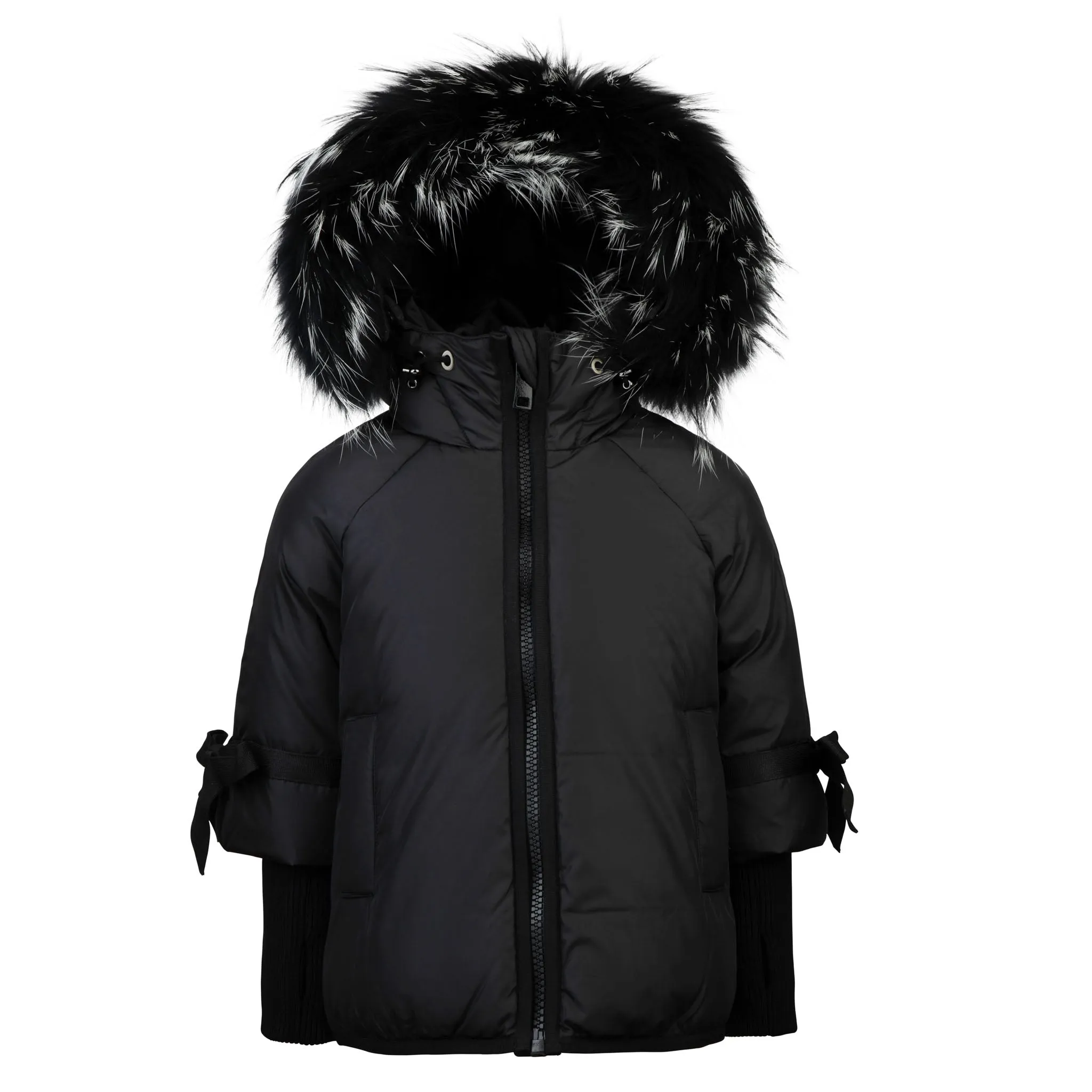 Black Side-Bow Detailing Coat