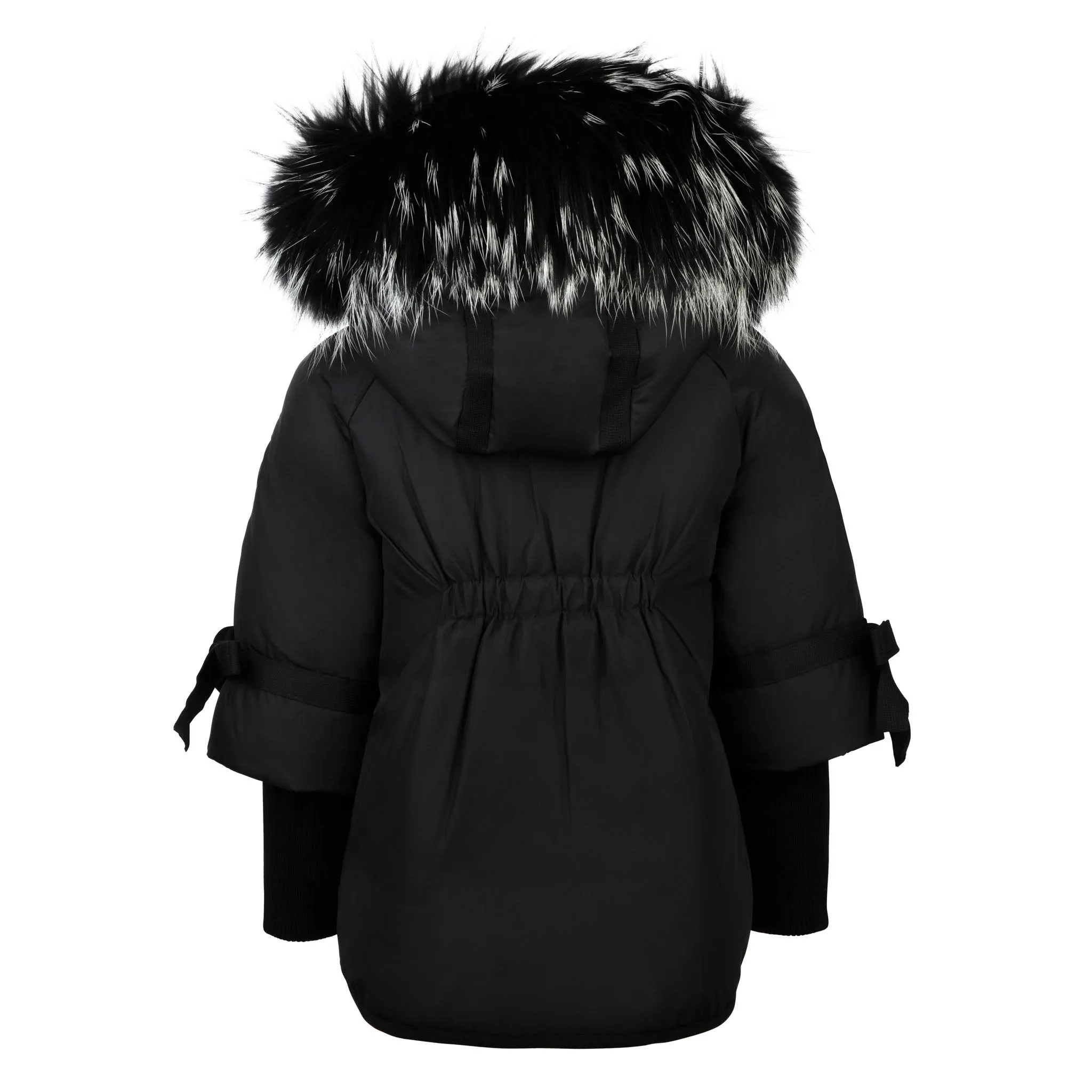 Black Side-Bow Detailing Coat