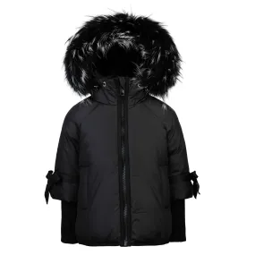Black Side-Bow Detailing Coat