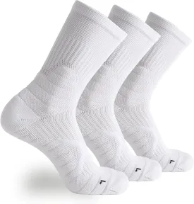 Compression Running Socks Men  Cushion Padded Anti-Blister, Moisture Wicking Cooling, Athletic Socks Crew, 3 Pairs