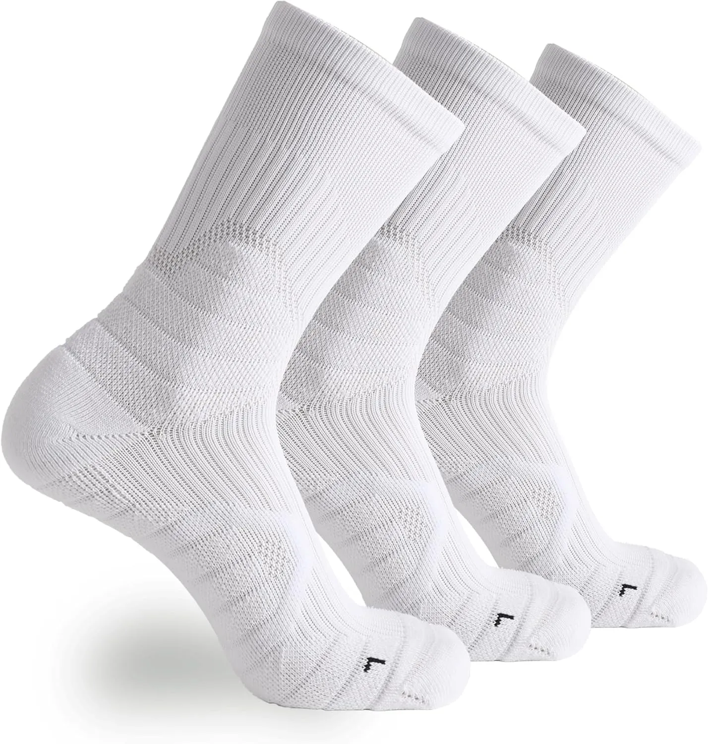Compression Running Socks Men  Cushion Padded Anti-Blister, Moisture Wicking Cooling, Athletic Socks Crew, 3 Pairs