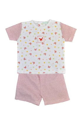 Crab Print Boy's Short Set