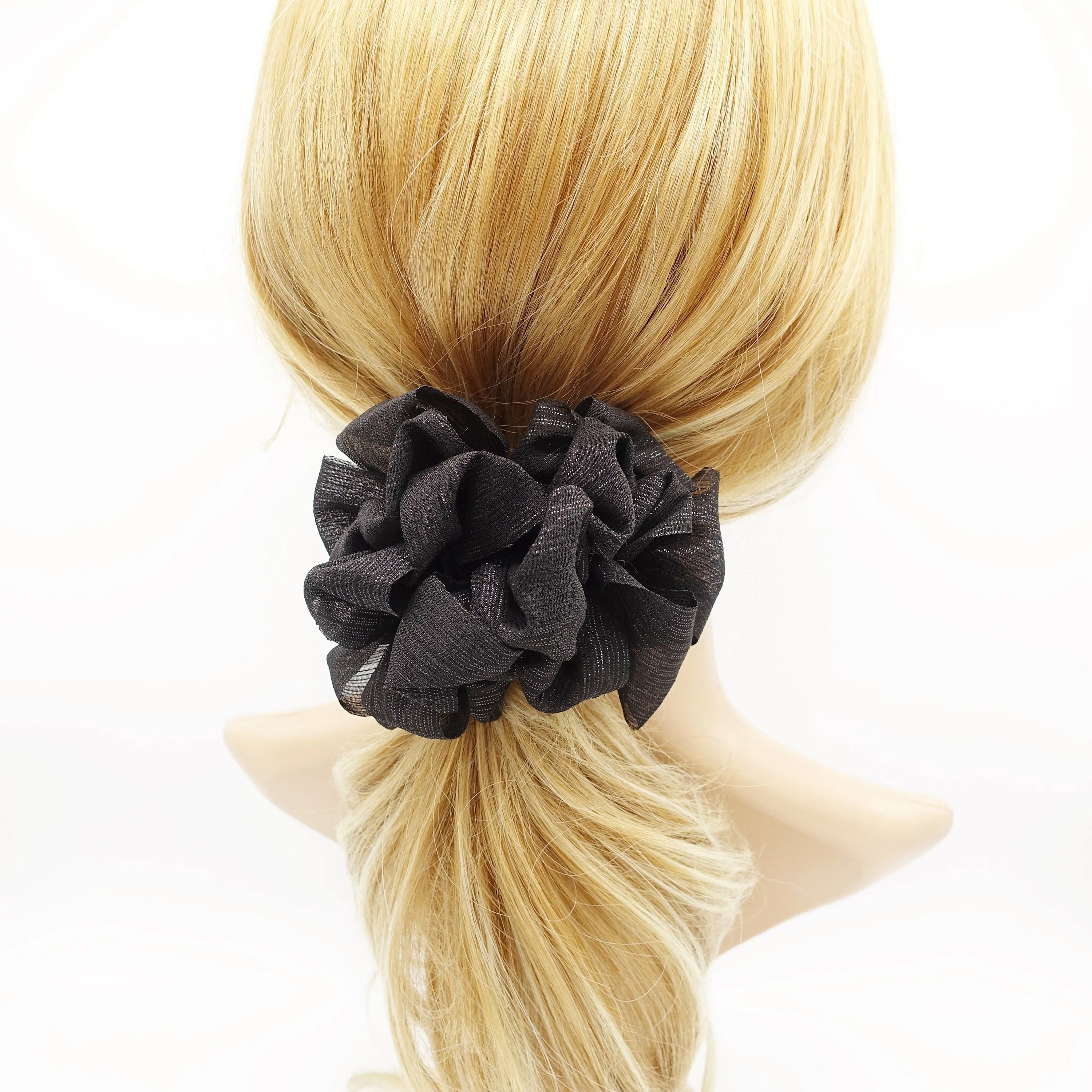 crinkled chiffon loop wave hair scrunchies women hair elastic accessory