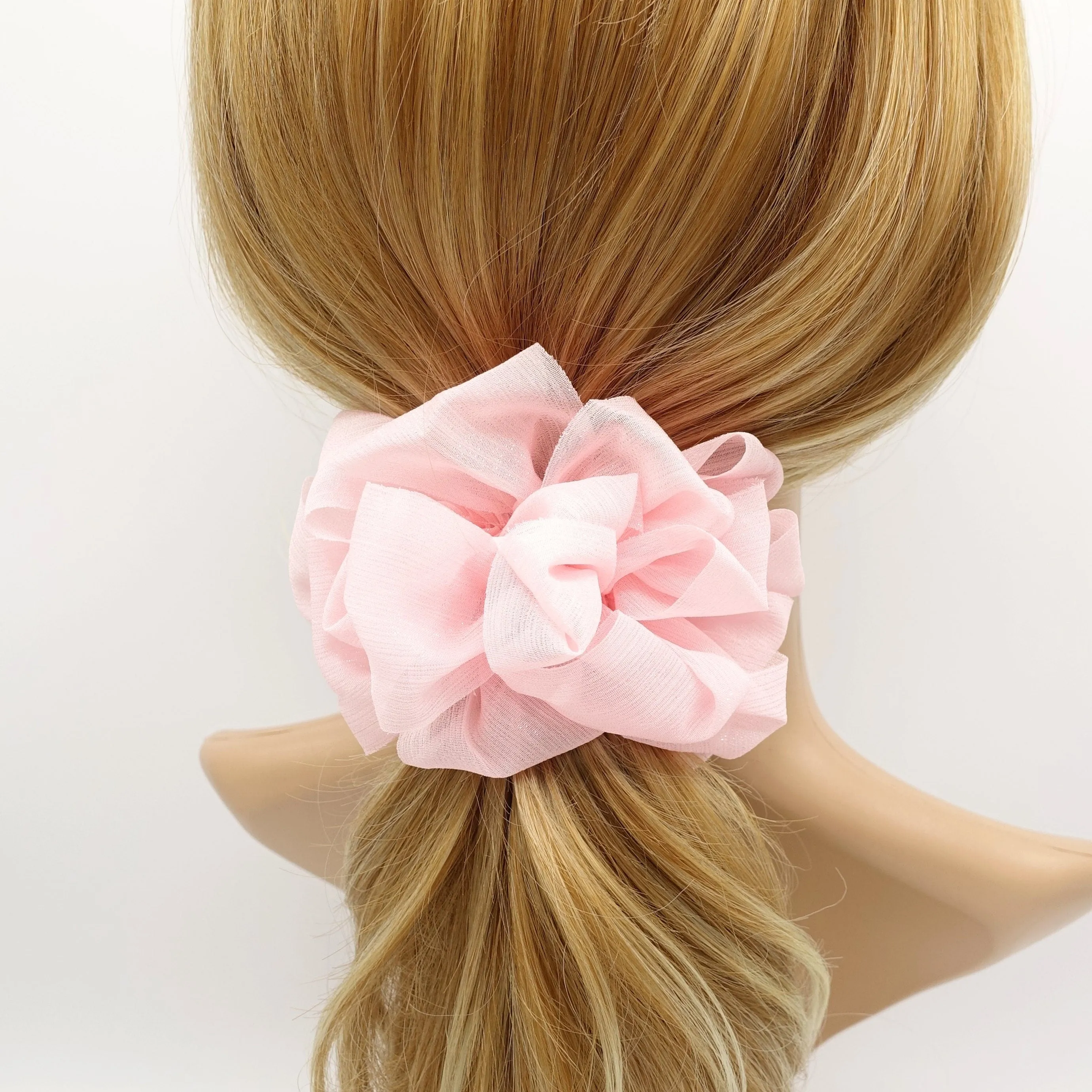 crinkled chiffon loop wave hair scrunchies women hair elastic accessory