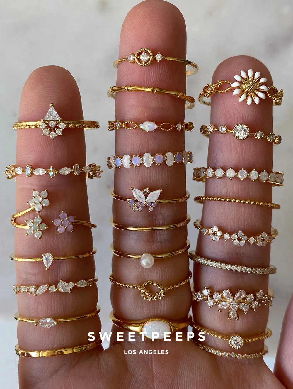 Crystallized 3 Rings Set