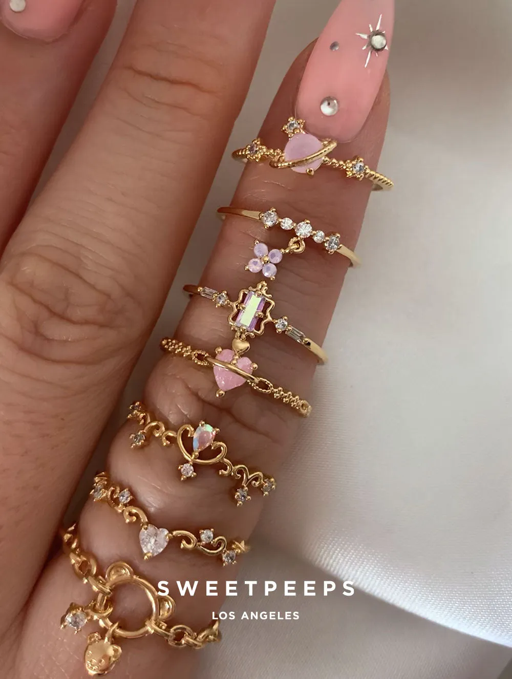 Dangle Teddy Bear Charm Ring