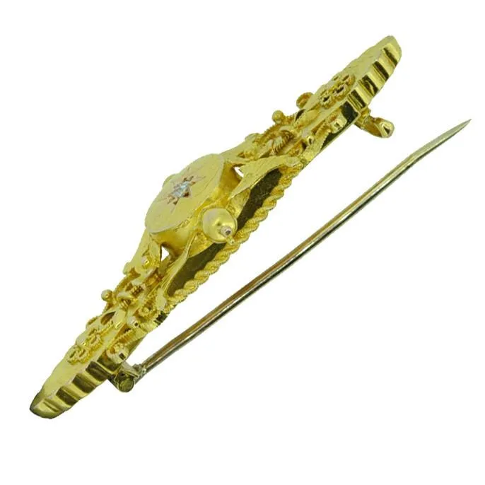 Diamond Bar Brooch