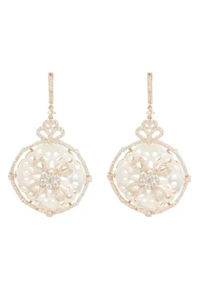 Dreamcatcher White Mother Of Pearl Earrings Rosegold