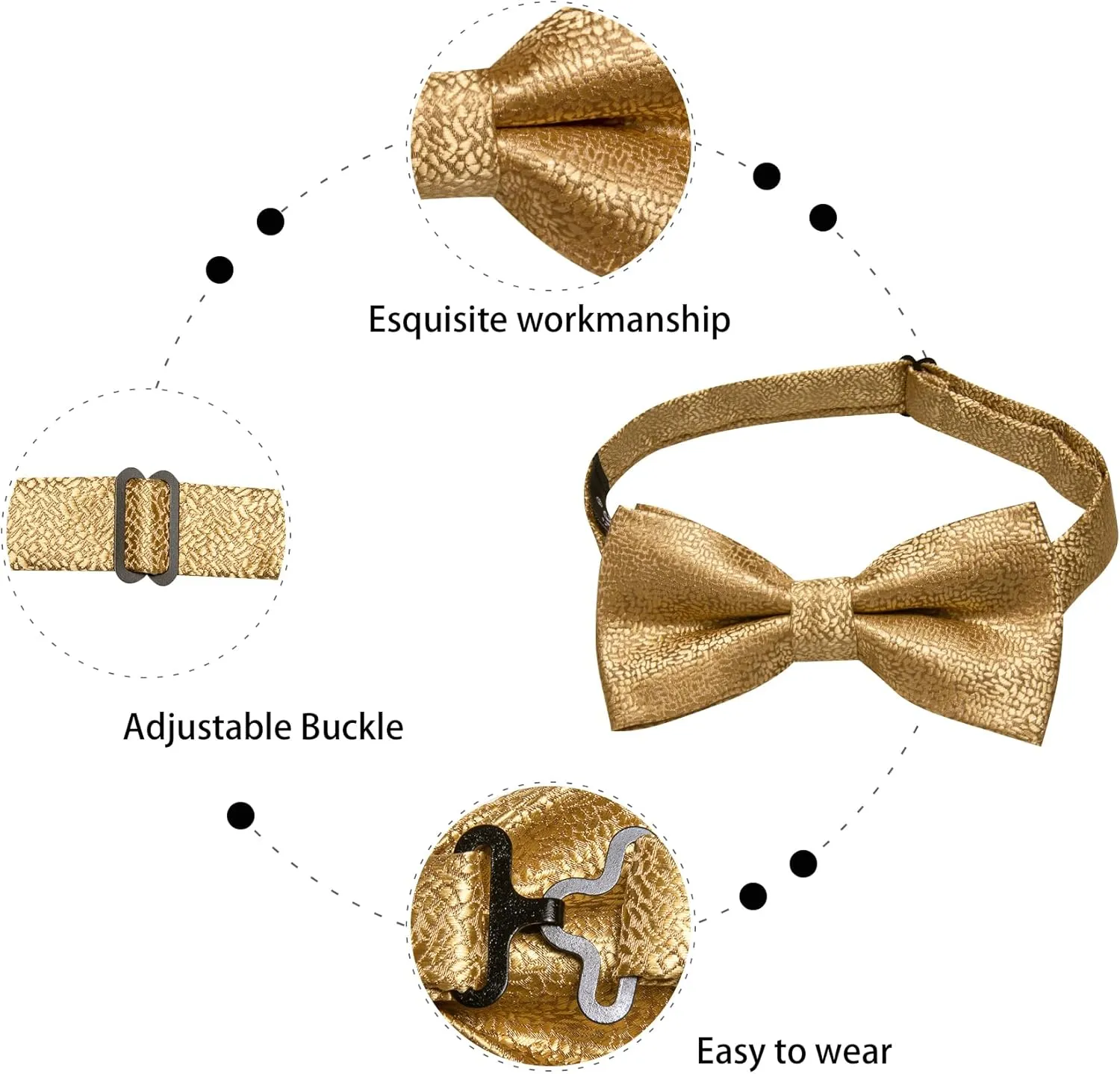Dubulle Bowtie for Men Paisley Floral Mens Pretied Bowtie and Lapel Pin Set Pocket Square Cufflinks Wedding