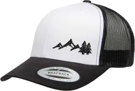 Embroidered Outdoors Mountain Trucker Snapback Cap Mesh Back Men and Women