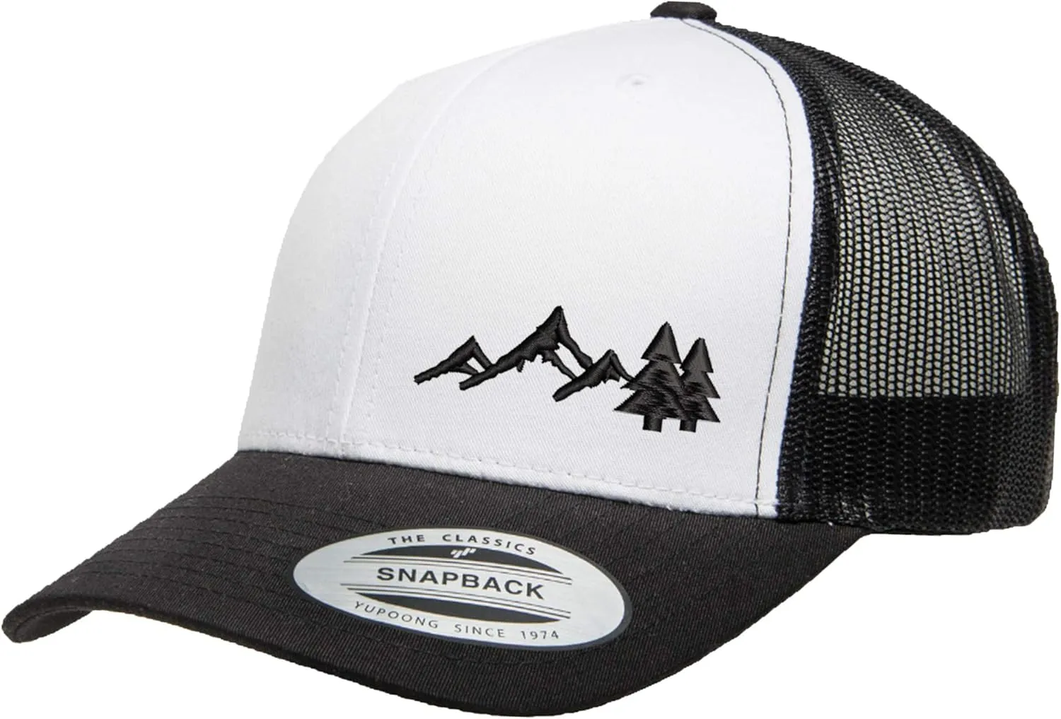 Embroidered Outdoors Mountain Trucker Snapback Cap Mesh Back Men and Women