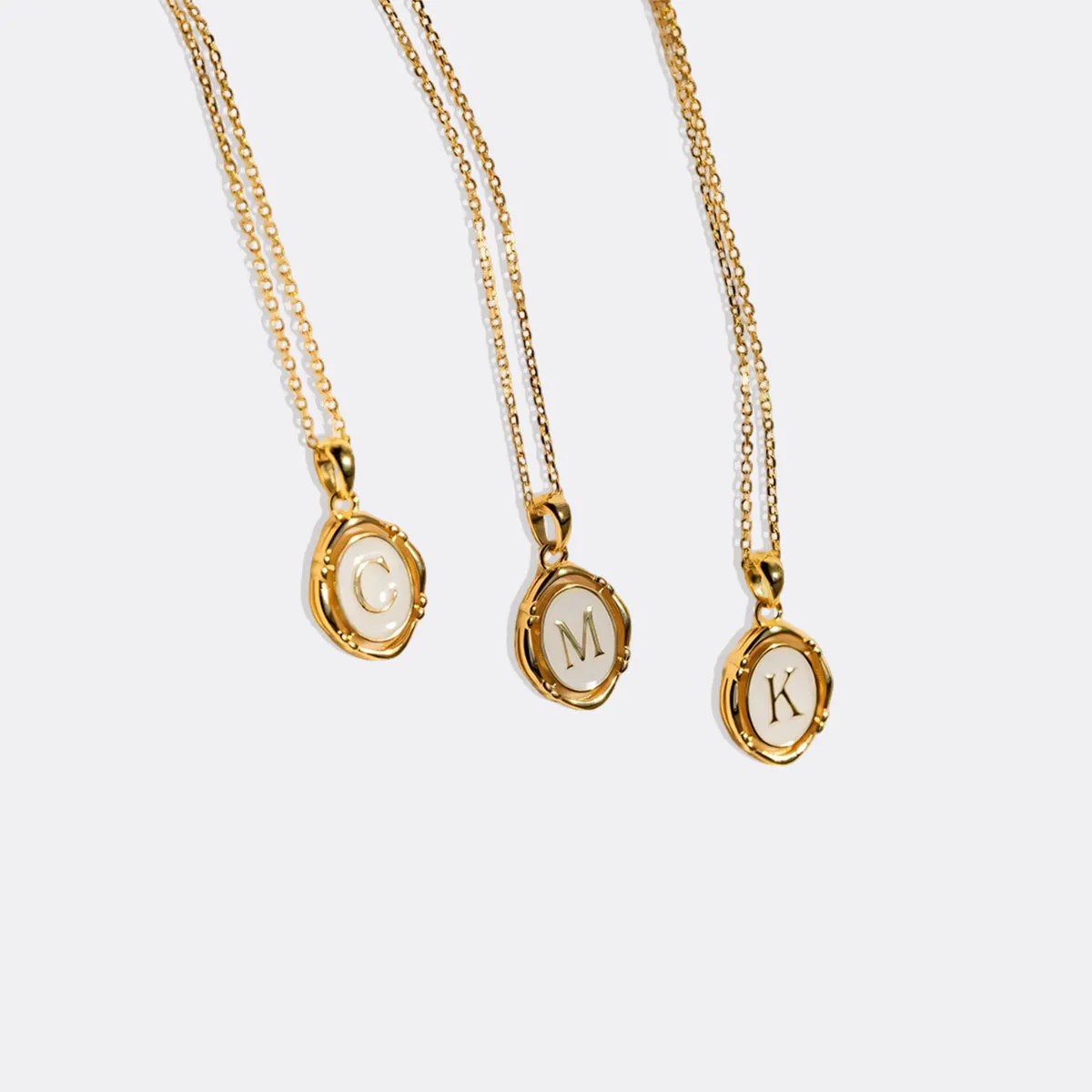 Enamel Initial Pendant Necklace