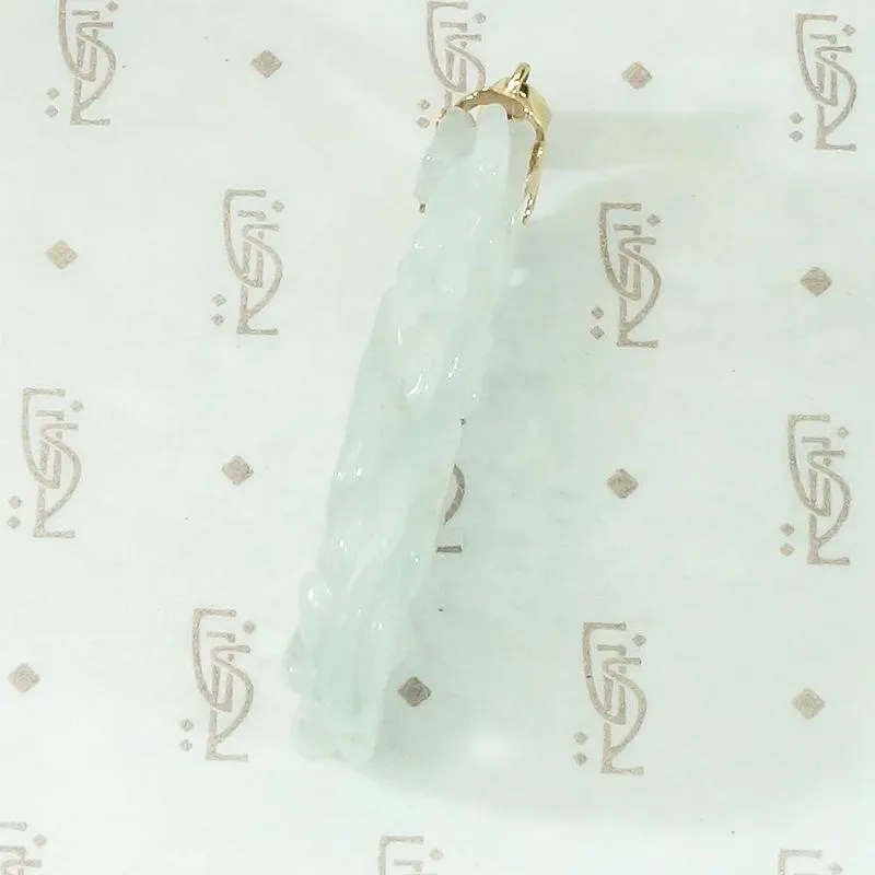 Ethereal Carved Jade Phoenix Pendant