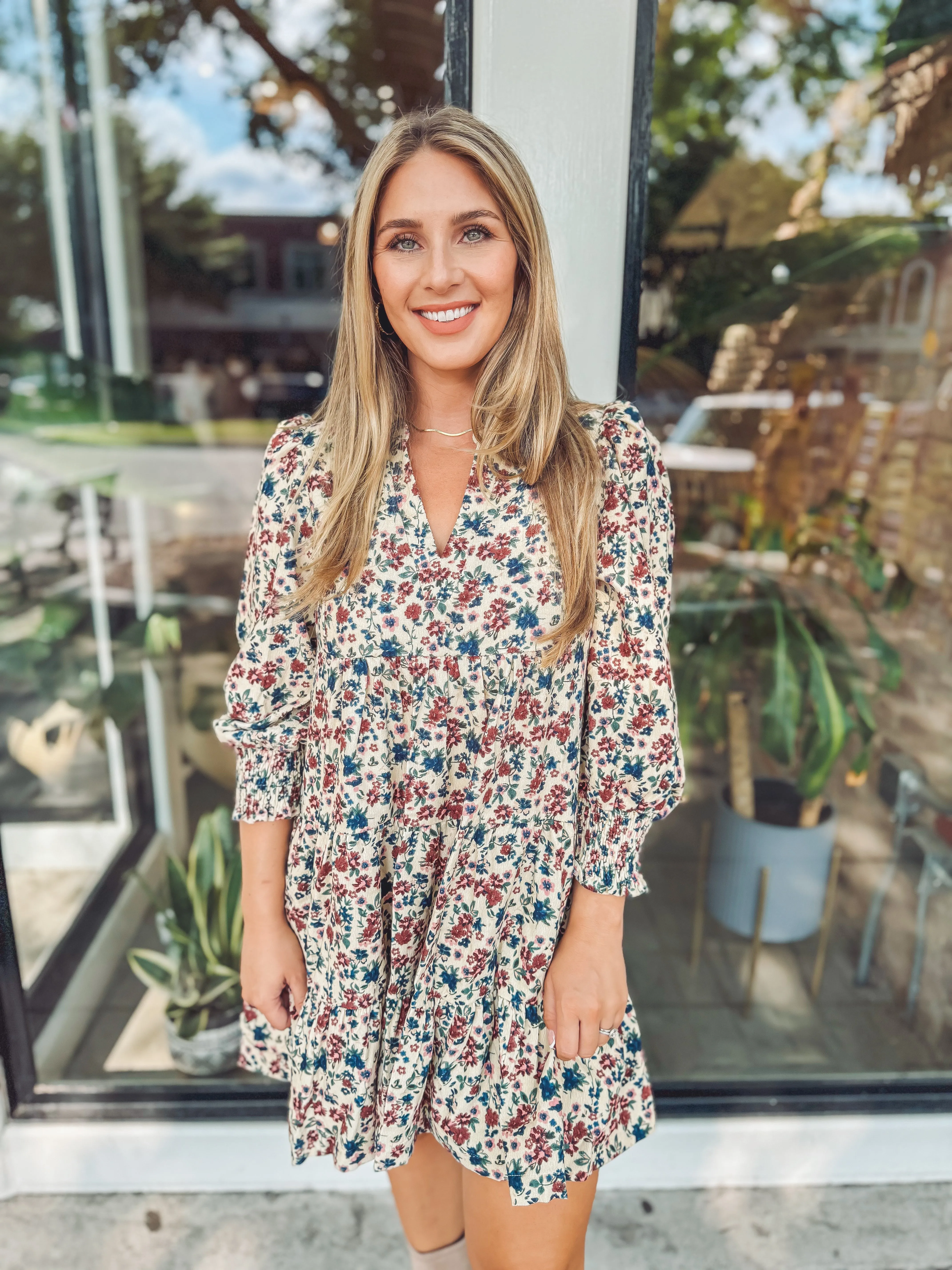 Fall florals mini dress