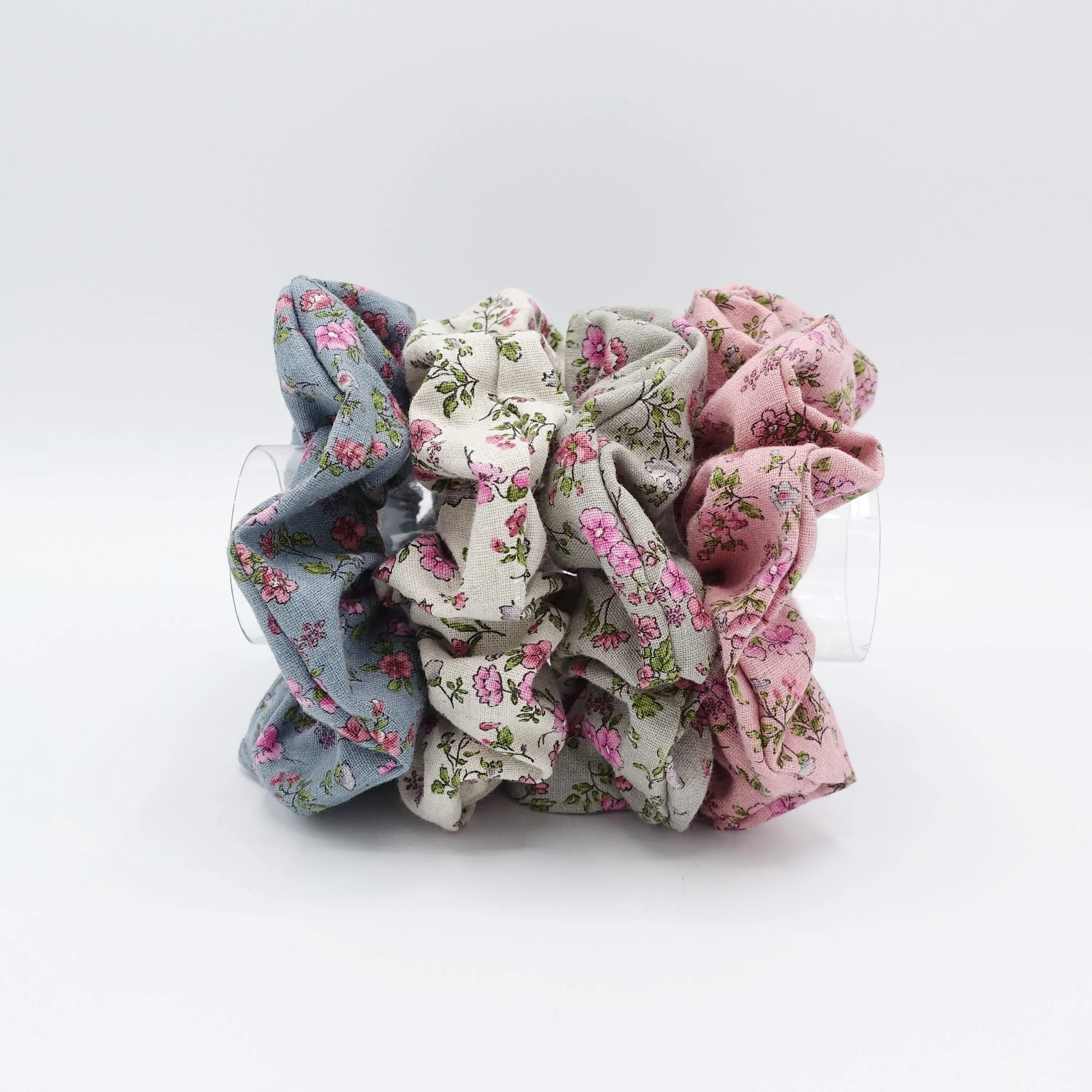 floral cotton scrunchies hair elastic accessory for women