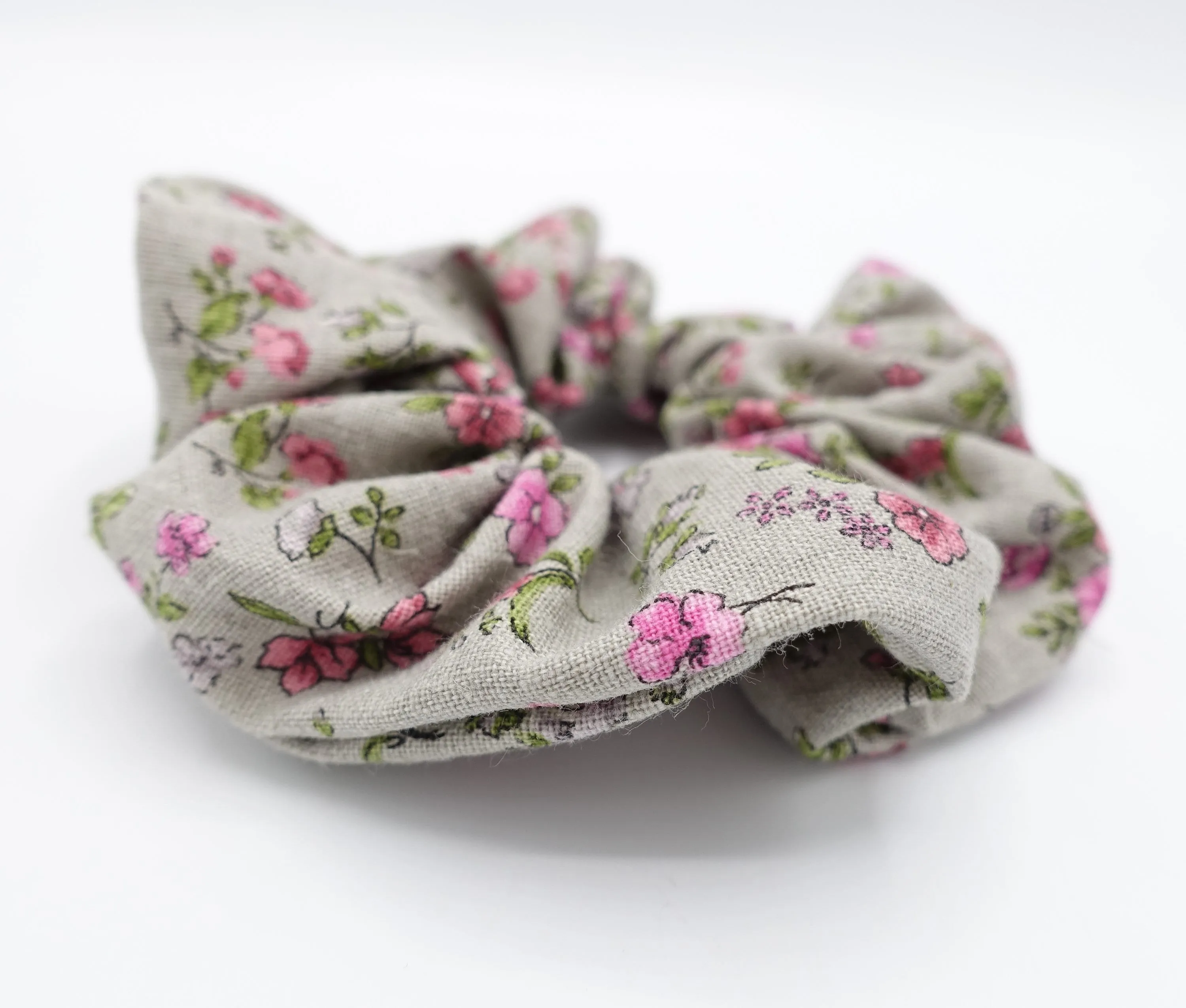 floral cotton scrunchies hair elastic accessory for women