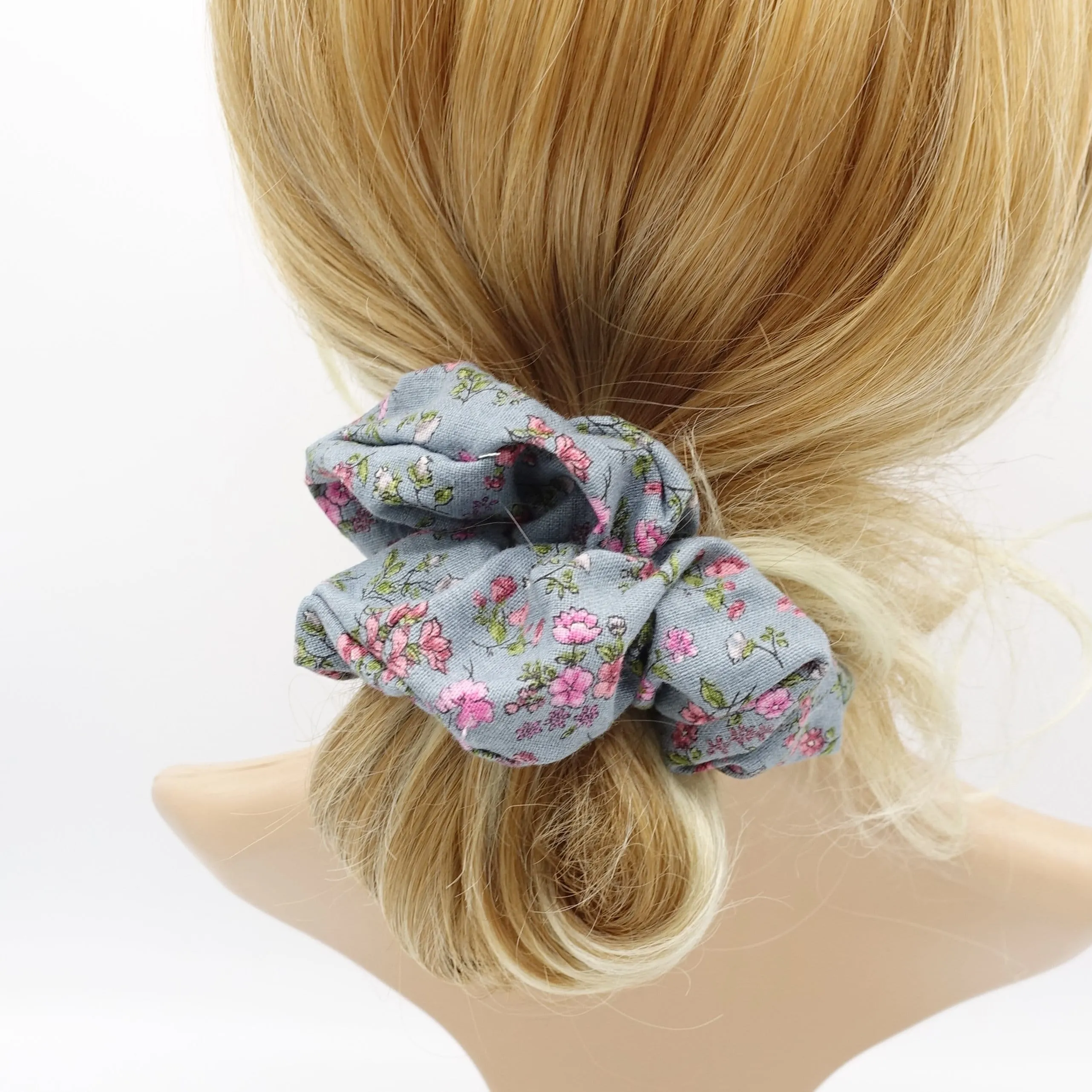 floral cotton scrunchies hair elastic accessory for women