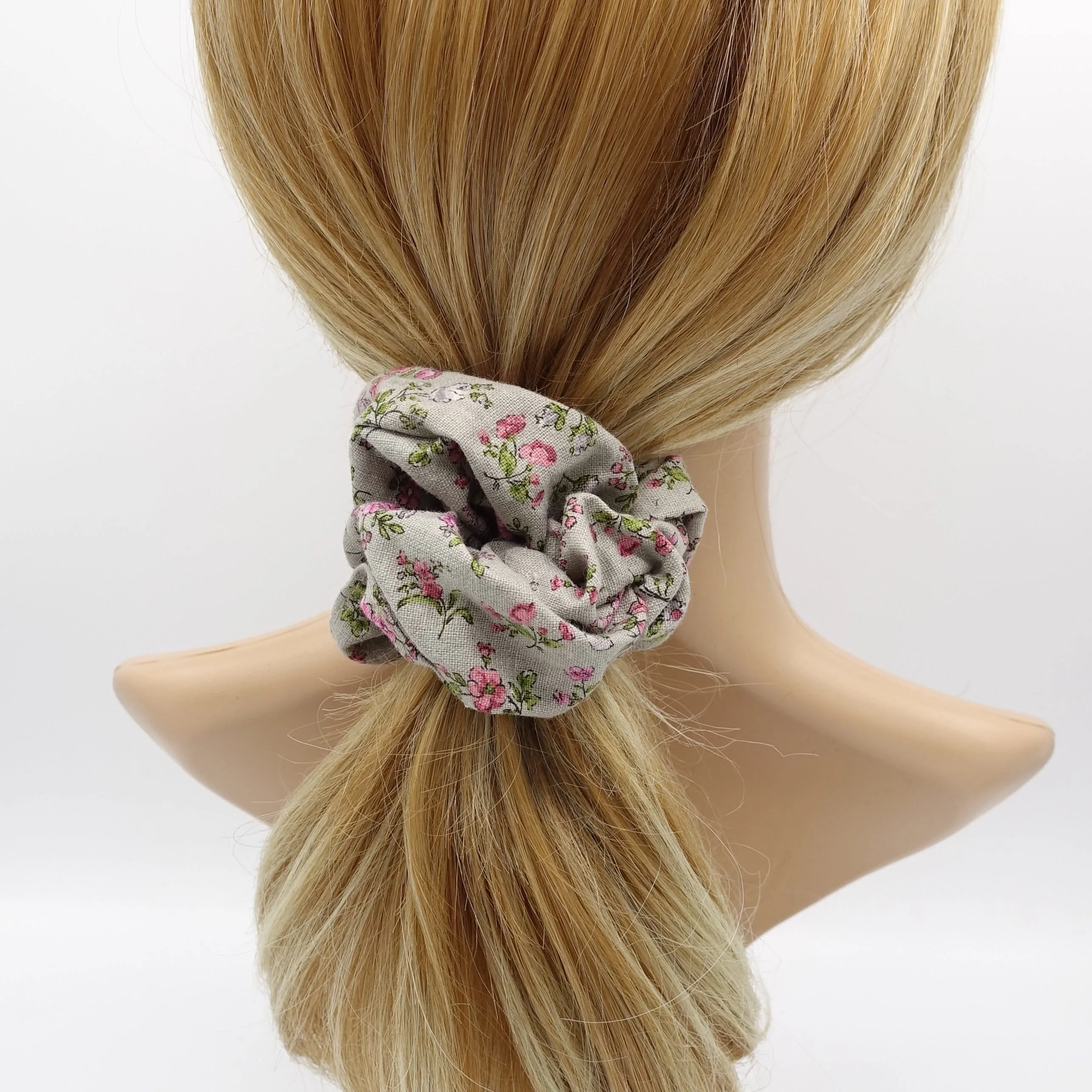 floral cotton scrunchies hair elastic accessory for women